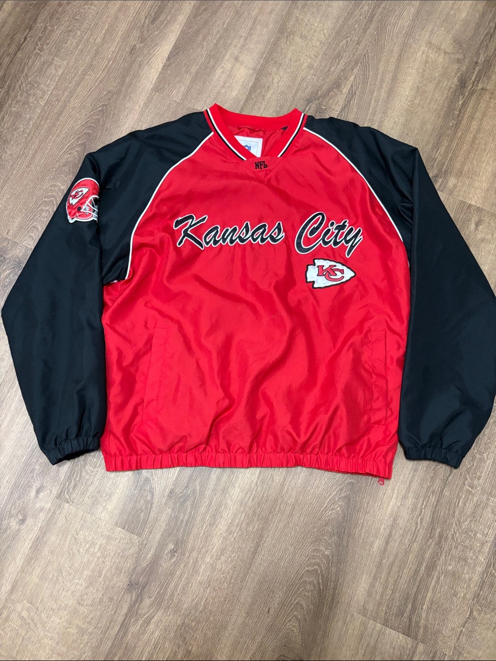 Kansas City Chiefs Red & Black Pullover Jacket Size Large *Read